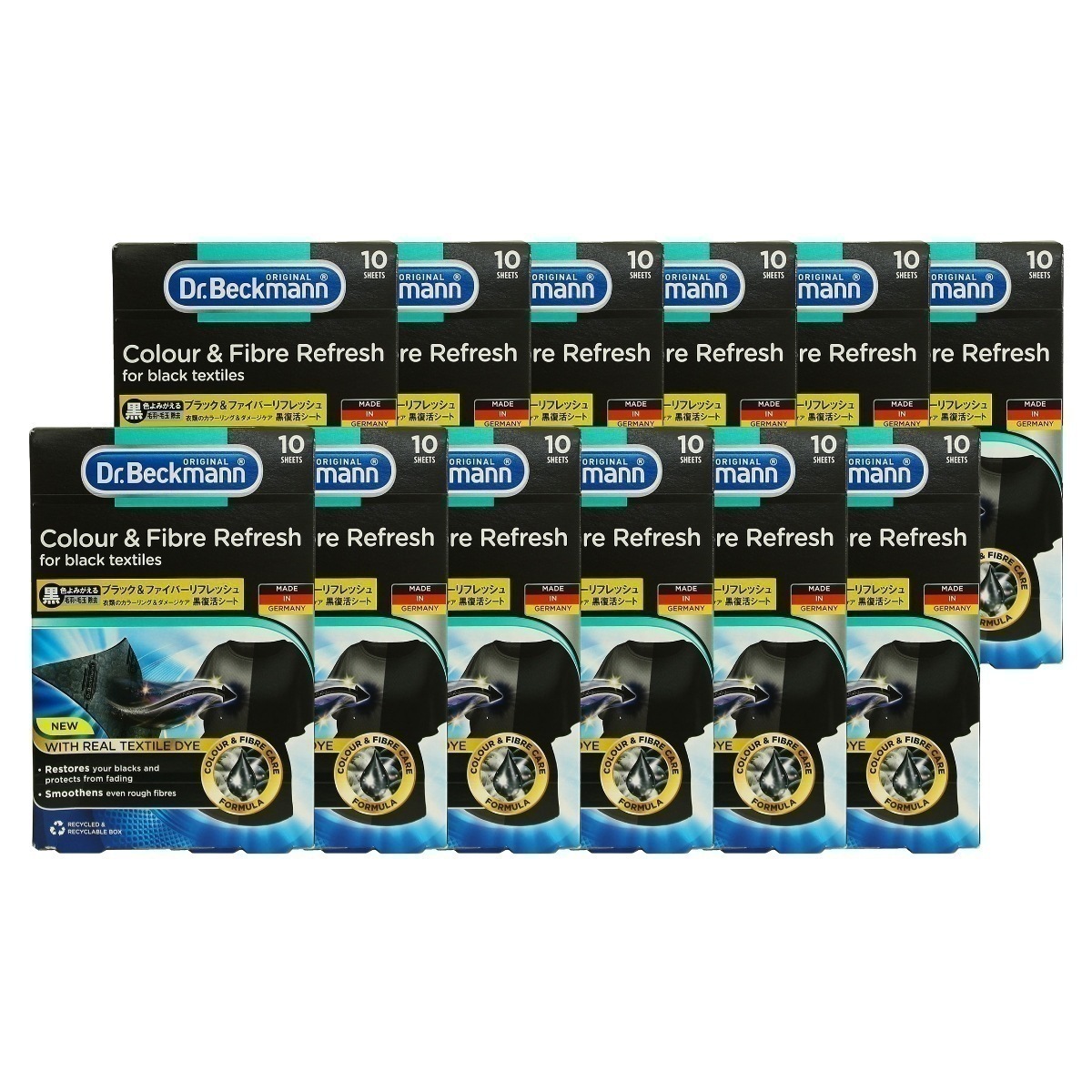 メガ割 黒復活シート 10枚 12箱 色落ち 色褪せ 洗濯シート ブラック&ファイバーリフレッシュ ブラック