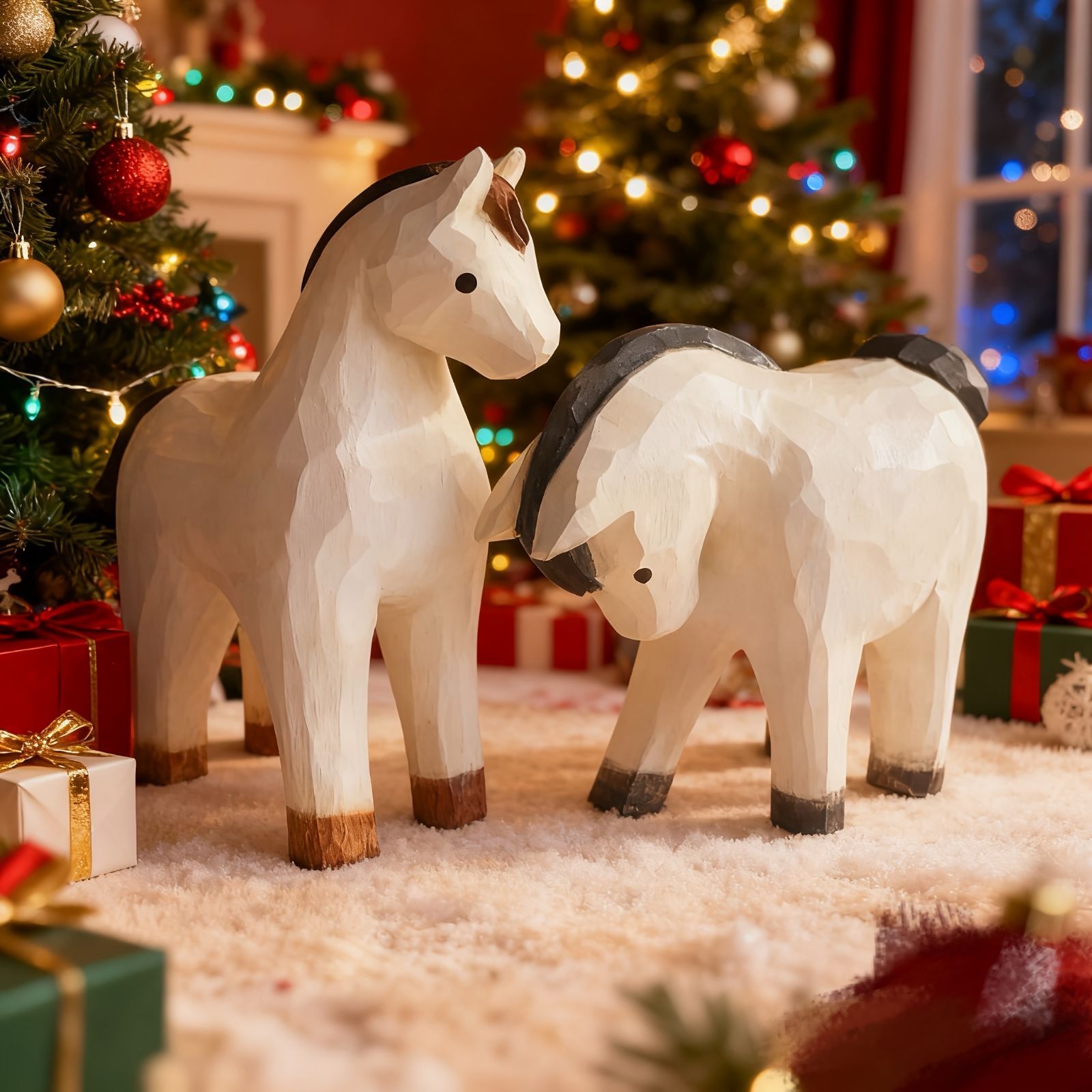 オブジェ 置物 ガーデンオーナメント 白馬 馬 うま ウマ 木製 2種類 屋内オブジェ インテリア ミニサイズ 可愛い 室内 屋内 インテリア雑貨 玄関 リビング ダイニング インテリア小物 棚装飾