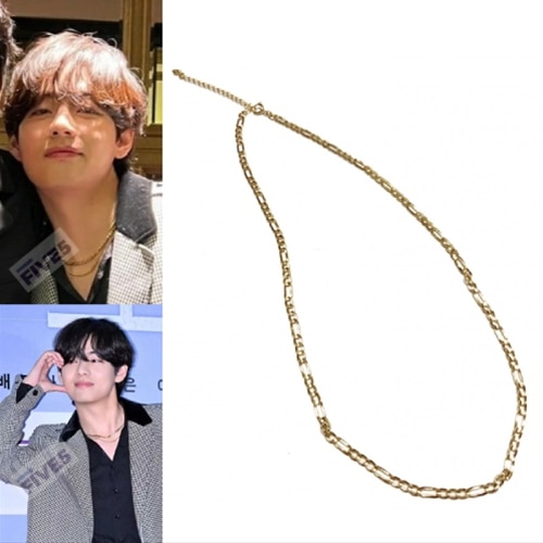 【BTS V着用】Vintage Chain Link Necklace 925シルバーゴールドカラ