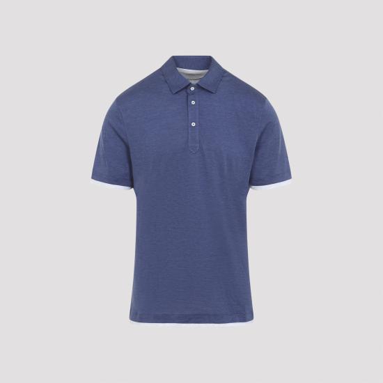BRUNELLO CUCINELLI Men Polo Shirts MR8333966 CTA27 DENIM