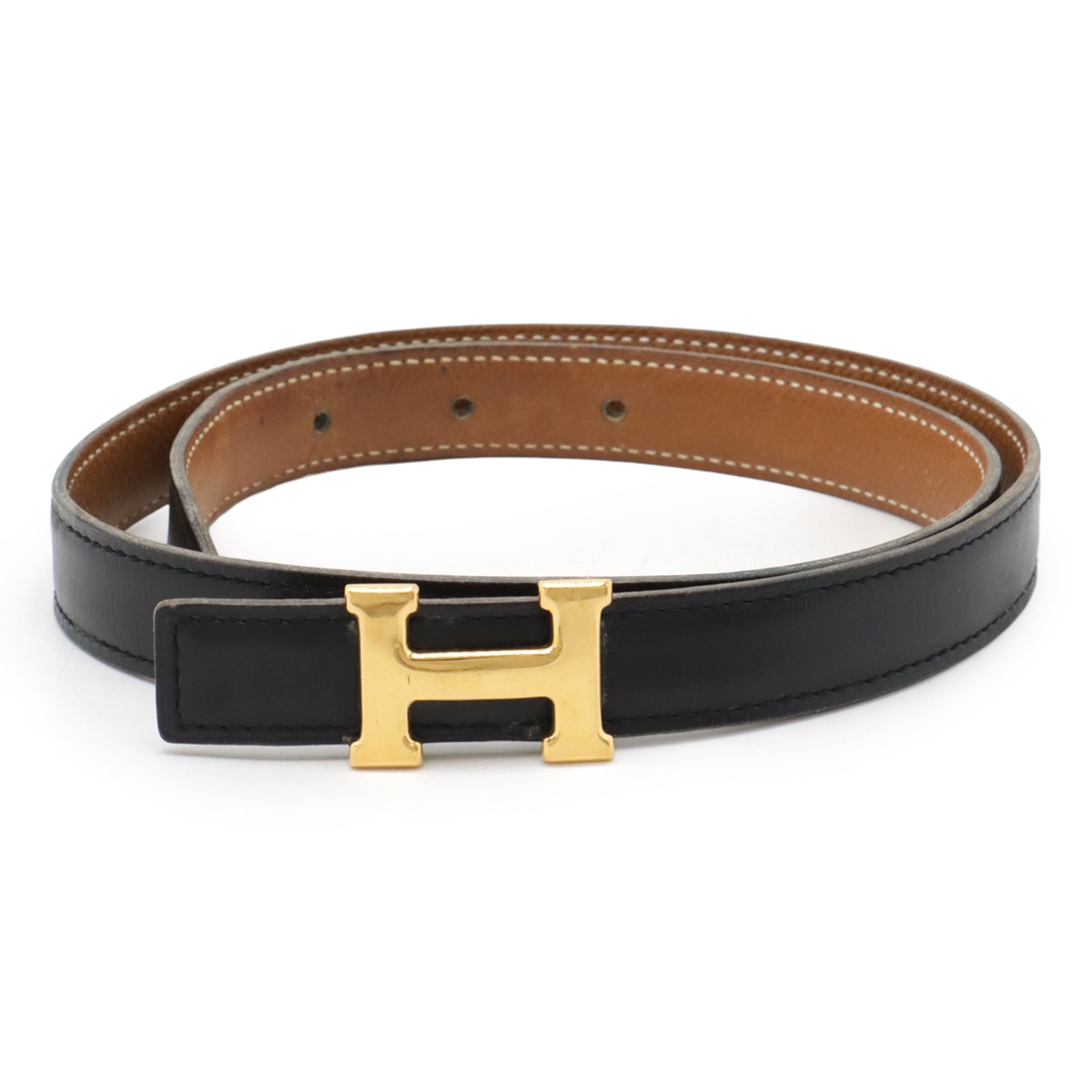HERMES レザー ベルト ゴールド金具 HERMES レザー ベルト H型