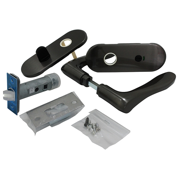 和気産業 SET-306 室内用レバーハンドル トイレの錠 小判座 ブロンズ