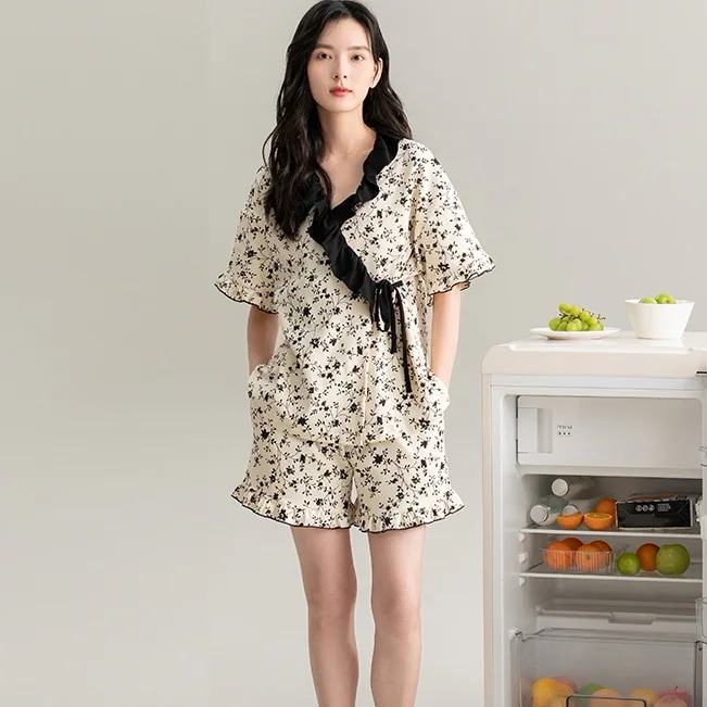 授乳パジャマ流行りレディースパジャマ春夏純綿半袖長袖ホームウェア 大きいサイズカーディガンパジャマ ジャマ レディース ルームウェア