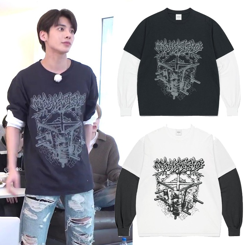 TXTテヒョン着用 HYBRID LAYERED LS TEE (MG2ESMT562A)