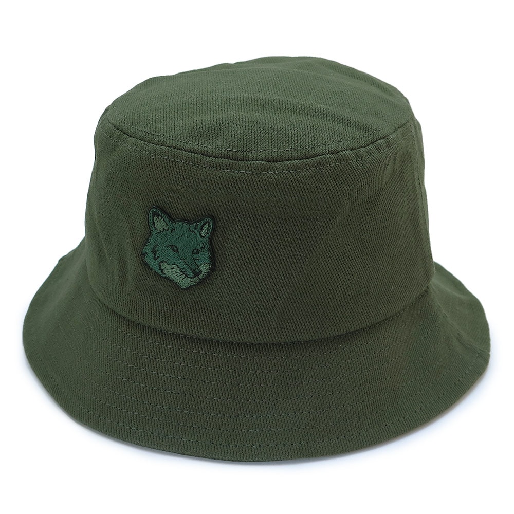 バケットハット MM06114WW0096 P391 ボールド フォックスヘッド バケツハット 帽子 刺繍パッチ レンジャーグリーン 2024年秋冬新作