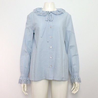 Pre-Owned ライトブルーコットン女性シャツ 2B556122I 155013058 [U]