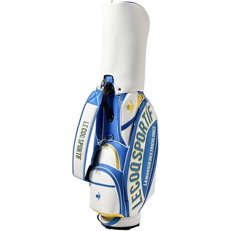 le coq sportif ルコックスポルティフ キャディバッグ LG6SCB02M 9.5型・WHYL (ホワイト×イエロー)