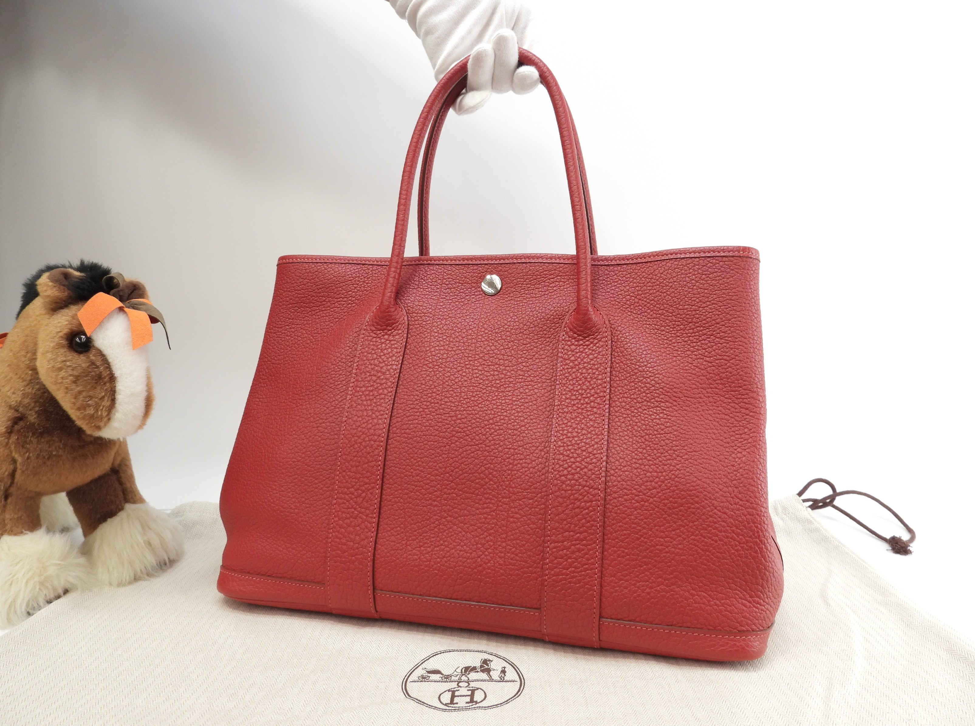 ガーデンパーティPM ネゴンダレザー 赤 トートバッグ ショルダーバッグ 極美品@R 169,000円