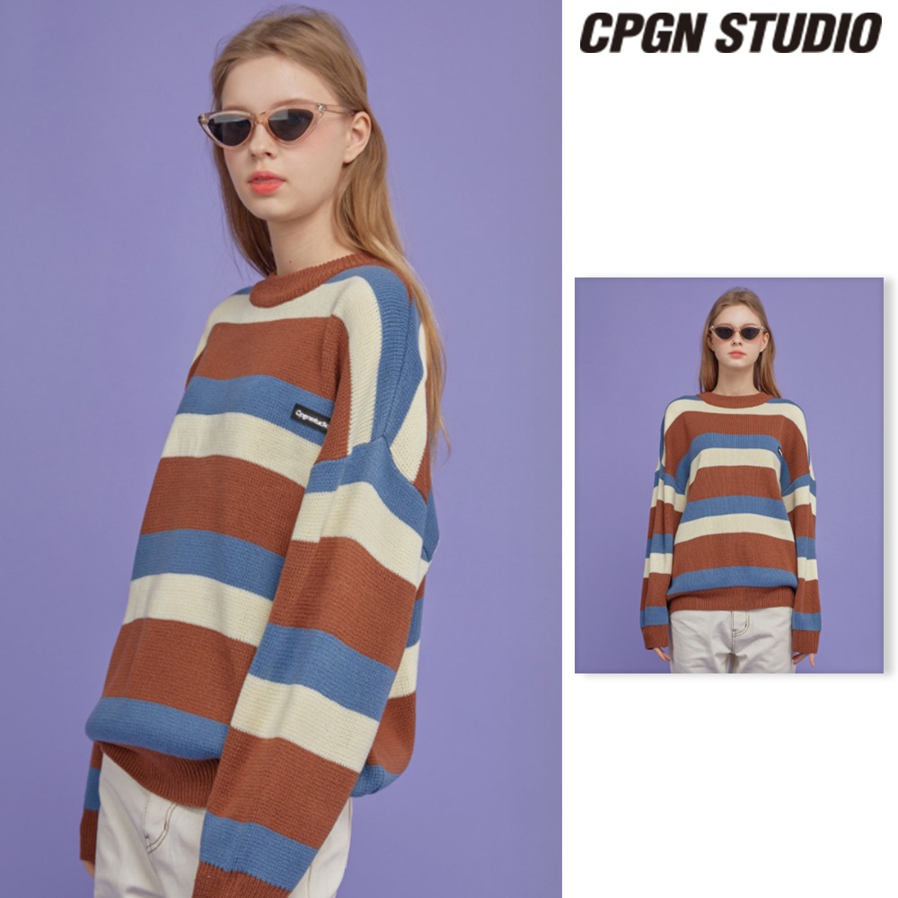【CPGN STUDIO】 Wappen Logo Mix Color Sweater