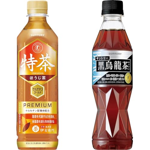 【セット買い】[トクホ] サントリー 伊右衛門 特茶 ほうじ茶 500ml×24本 + [トクホ] サントリー 黒烏龍茶 350mlPET×24本
