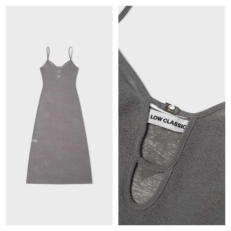 [ロウ クラシック] LOW CLASSIC STRAP SLEEVELESS DRESS☆送料込 LOW CLASSIC】 STRAP SLEEVELESS DRESS : GREY