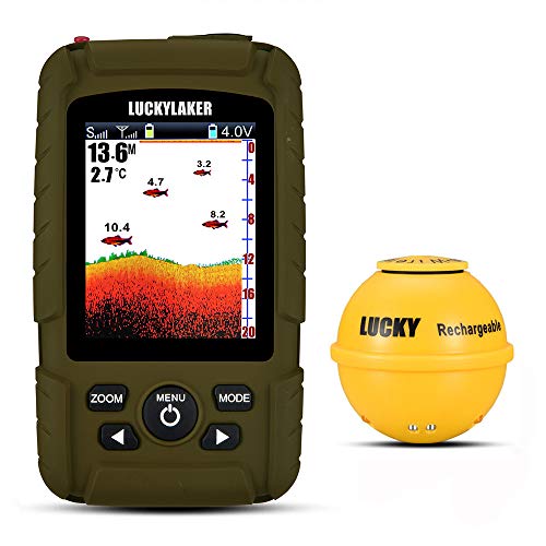 LUCKYLAKER 防水 ワイヤレス 魚群探知機 ポータブル カヤック 魚探 海 船 sup 堤防 23,251円
