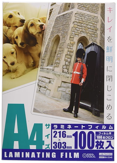 他サイト： OHM 100ミクロンラミネーターフィルム100枚 A4 LAM-FA41003の商品画像