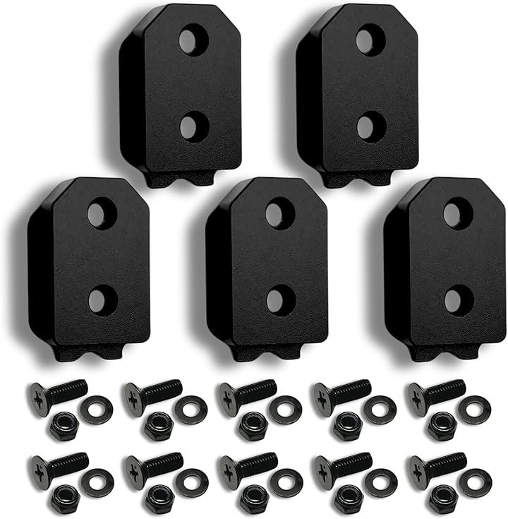 オス金具 セフティ金具 ワンタッチ工具ホルダー用軽量・高強度なアルミ合金製+アルマイト仕上げ固定式取付金具 スリムホルダー対応 セフティホルダー (オニキスブラック, 5個セット)