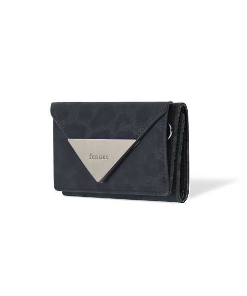 【FENNEC】 TRIANGLE TRIPLE WALLET - LEOPARD NAVY 財布 正規品