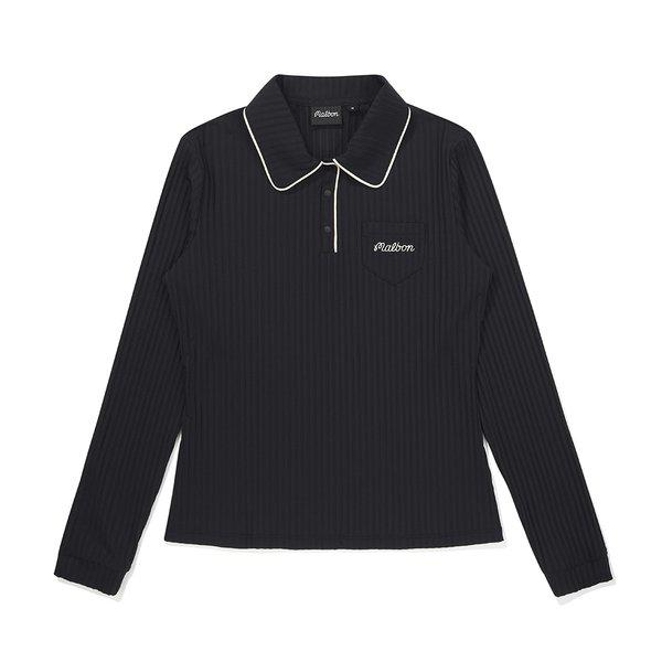 [말본 공식] 女性配色パイピングリブ襟Tシャツ DARK NAVY (WOMAN) 39,614円