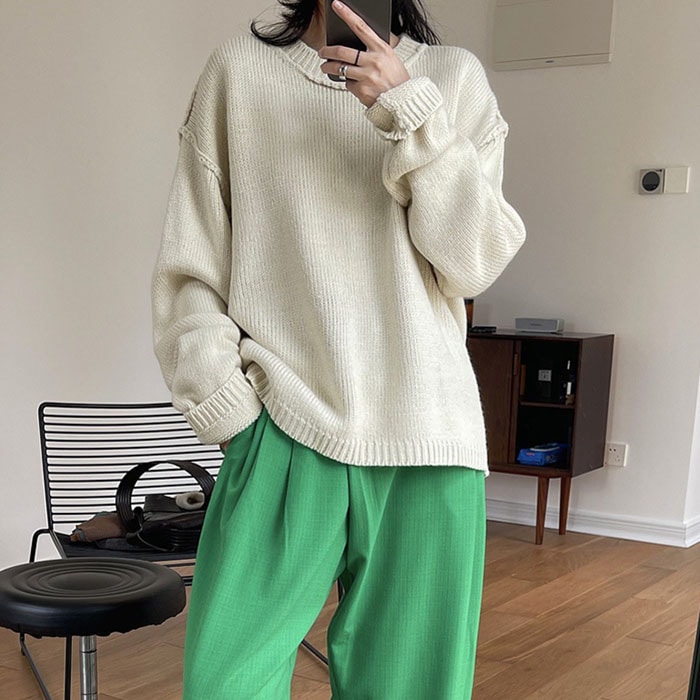 ニットセーター レディース ニット 春 秋 冬 ケーブルニット クルーネック 無地 長袖 大きいサイズ 着痩せ セーター ケーブル編み トップス 秋冬 オーバーサイズ ビッグシルエット 丸首 韓国ファ 4,940円