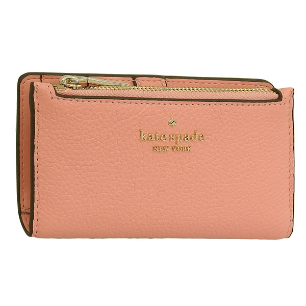 ケイトスペード 財布 レディース 二つ折り財布 アウトレット レザー ピンク レイラ スモールスリムバイフォールドウォレット leila sm slimbfld wlt WLR00395-657 KA