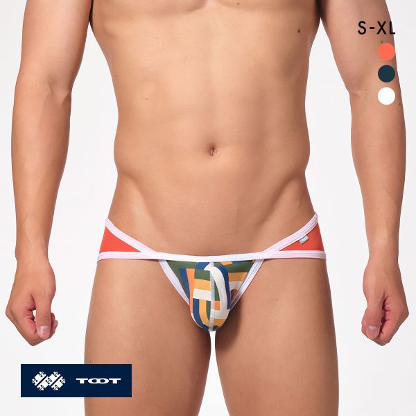 トゥート マルチブロック クロス カップビキニ フルバック メンズ ナイロン素材 前閉じ CV24A