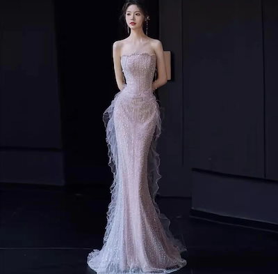 [3日出荷 新作]超人気 高評価!Aラインドレス 袖なし イブニングドレス 花嫁ドレス お呼ばれ ワンピース パーティードレス カクテルドレス マキシ丈ワンピース おしゃれ レデイース 声楽 発表会