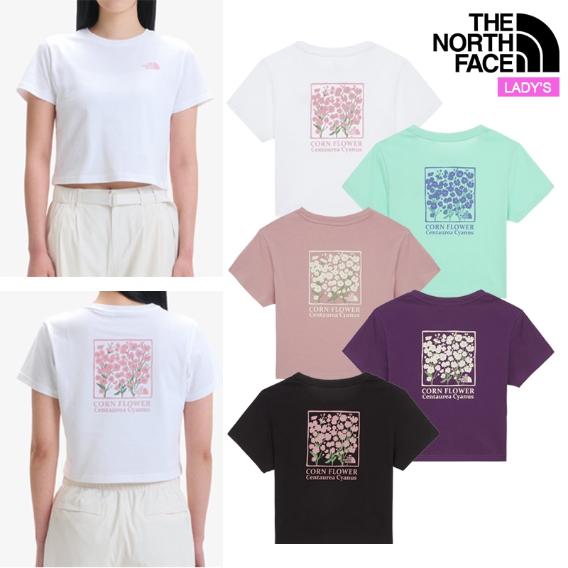 レディース フローレット 半袖 Tシャツ NT7UR32 レディース デイリー カットソー トップス 春夏 上着 クロップド丈 ラウンドネック 韓国ファッション