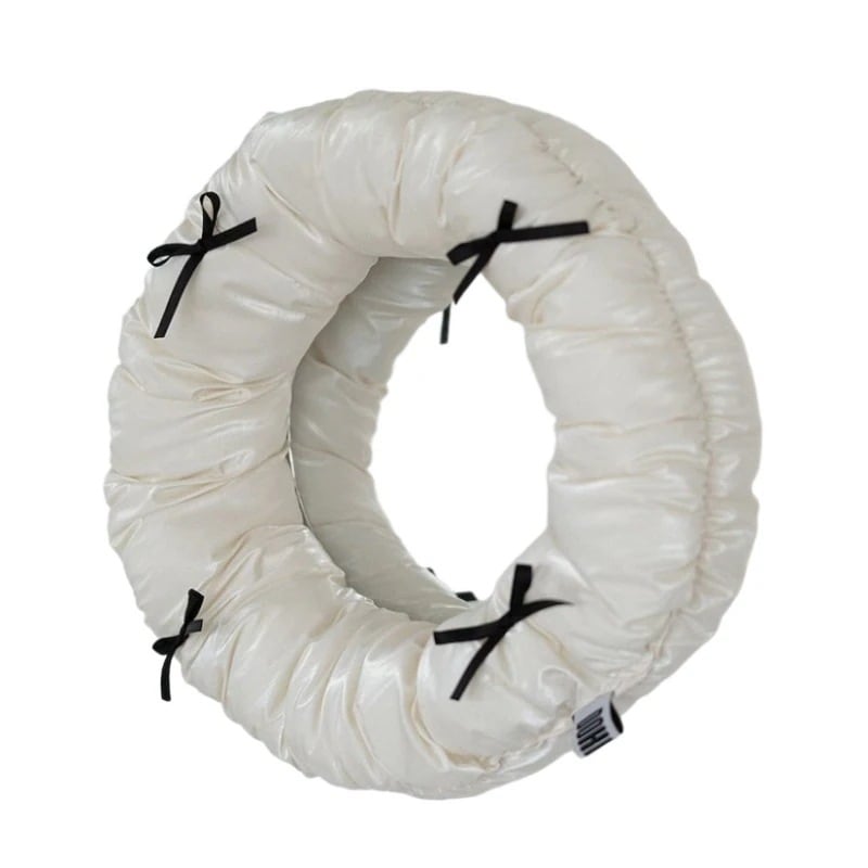 韓国インテリア DOKIDOKI Egg tart 円型 壁掛けミラー (3 color) リボンクッション時計 韓国ブランド かわいい おしゃれ