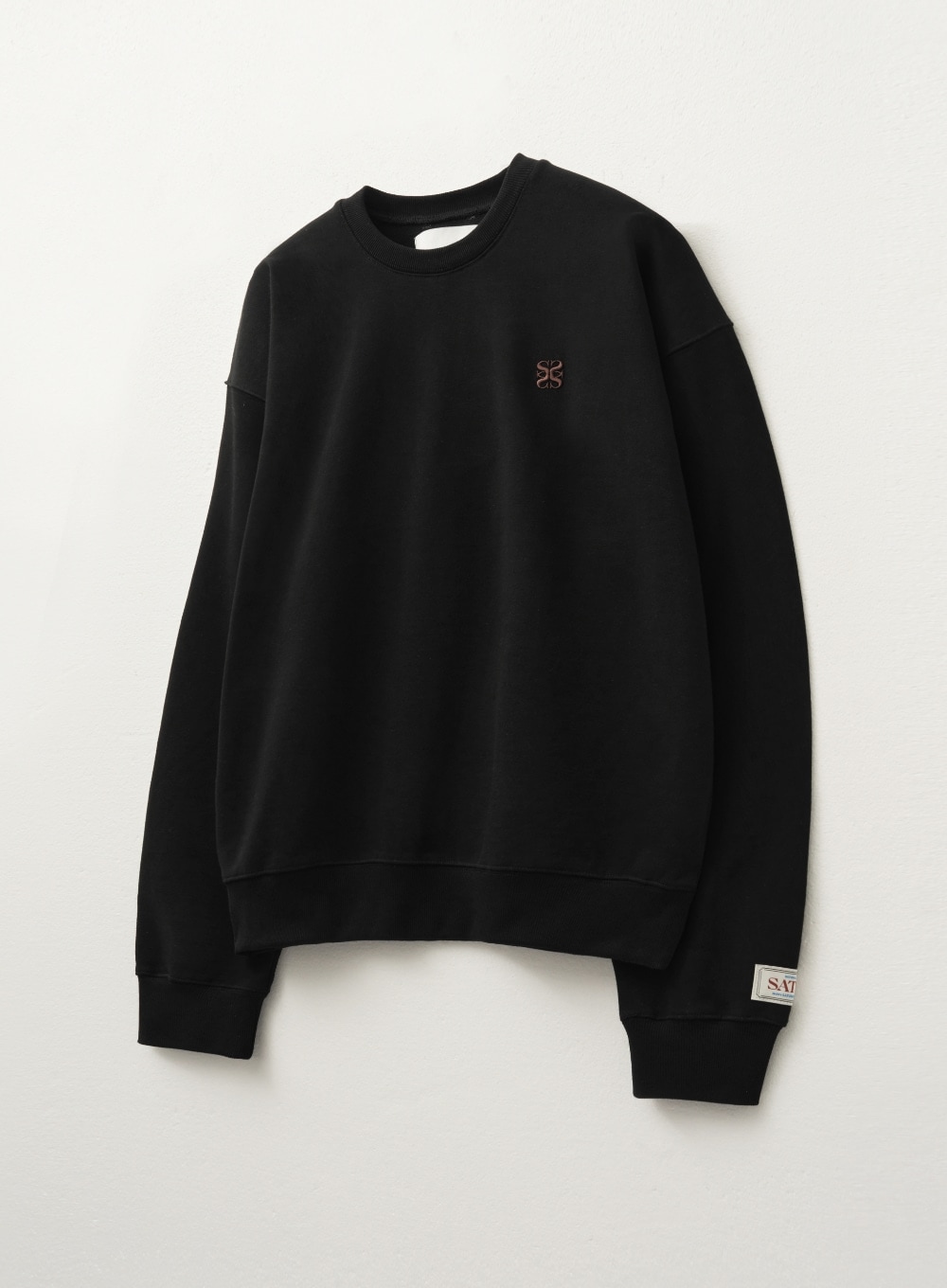 【SATUR】 CLASSIC LOGO BASIC SWEATSHIRT : BLACK BROWN