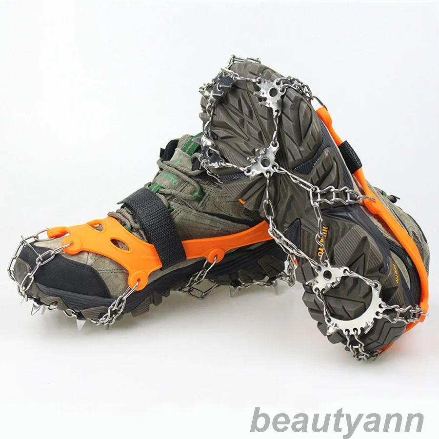 アイゼン チェーンスパイク 19本爪 登山 雪山 トレッキング 簡単装着 収納袋付き チェーンスパイク 201ステンレス製 スノースパイク 凍結道路 ハイキング 氷釣り 転倒防止 耐寒性 耐久性 男女