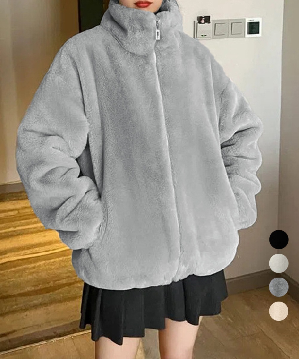 国内即納 スタンドカラーボアジャケット レディース 80XIAOJI-001