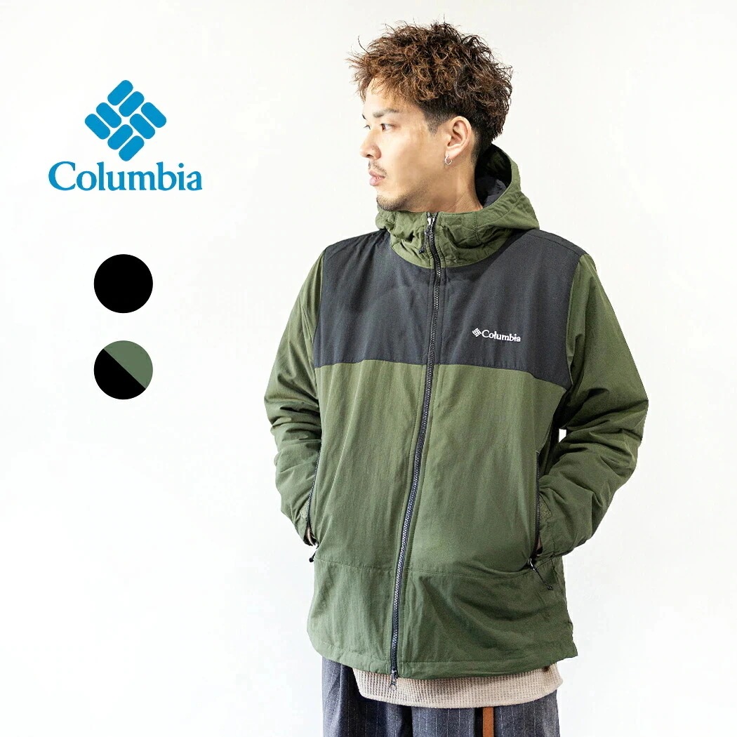 Columbia コロンビア ラビリンスキャニオンII アウター ジャケット Labyrinth Canyon II Jacket BLACK/SURPLUS GREEN ( 中綿ジャケット 裏起毛