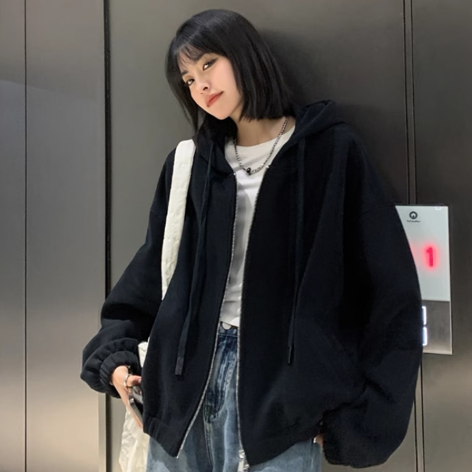 レディース トップス パーカー 長袖 袖あり 襟なし フード 裏起毛 ファスナー ポケット 前開き 大人可愛い シンプル カジュアル おしゃれ かっこいい こなれ感 ラフ メンズライク ボーイッシュ