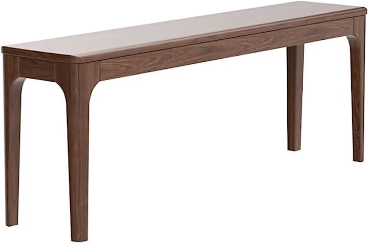 ダイニングベンチ アメリカオークウッド 木製 エントランスベンチ 長椅子 玄関 北欧風 天然木材 ナチュラル(ウォールナット色, 100x35x45cm)