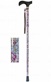 ウェルファン 夢ライフステッキ 柄杖折りたたみ伸縮型 花シルバー ギフトボックス仕様 009715