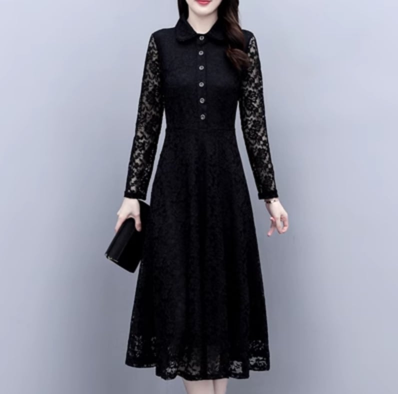 ワンピース デート フレアワンピース ミモレ ミモレ丈 袖あり 長袖 かわいい 大人可愛い きれいめ シンプル カジュアル 大人 上品 おしゃれ お洒落 主役級 存在感 春 秋 10代 20代 30代