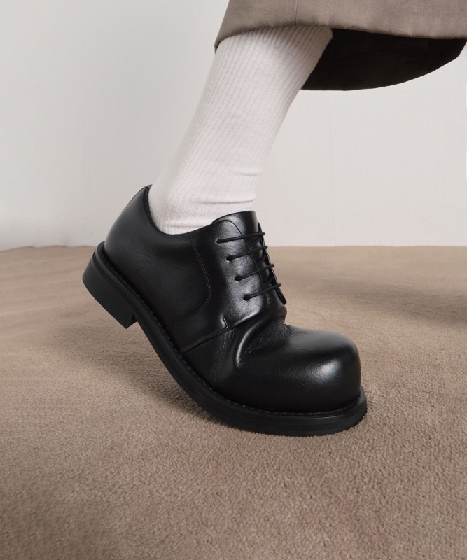 【NERDKING X SIXFT】NERDY CHUNKY COWHIDE DERBY(BLACK)