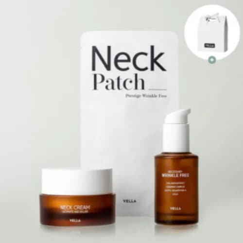 (正規品)VELLA[ネックケアセット] ネックパッチ(5個入り)+ ネッククリーム(50ml)+美容液(50ml)