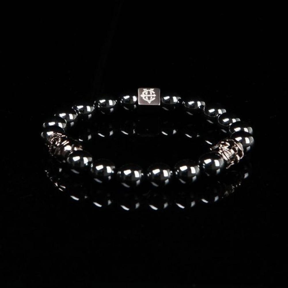 (8巻) EV 2スカルビーズブレスレット (ニッケル)