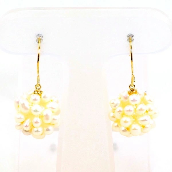 K18 18金 YG イエローゴールド ピアス パール(真珠) 総重量約2.5g ジュエリー 中古