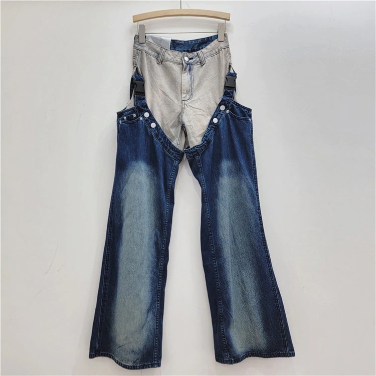 激安セール ハイウエスト ロングパンツ 欧米スタイル ストリート 2024秋 カジュアル ショートパンツ 2点セット デニムパンツ レディース スラックス ジーンズ