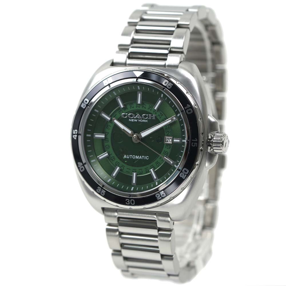 コーチ 腕時計 メンズ 自動巻き 日付カレンダー グリーン シルバー COACH CHARTER 14602713