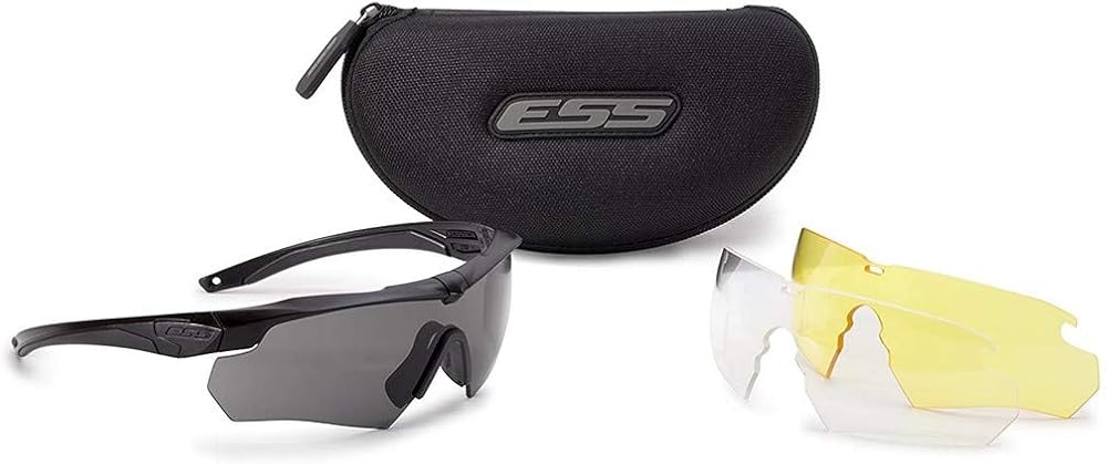 ESS Eyewear(イーエスエス アイウェア) Crossbow 3レンズセット (クリアー スモーク イエロー) 740-0387 ブラック US FREE-(FREE サイズ) [並行輸入品]
