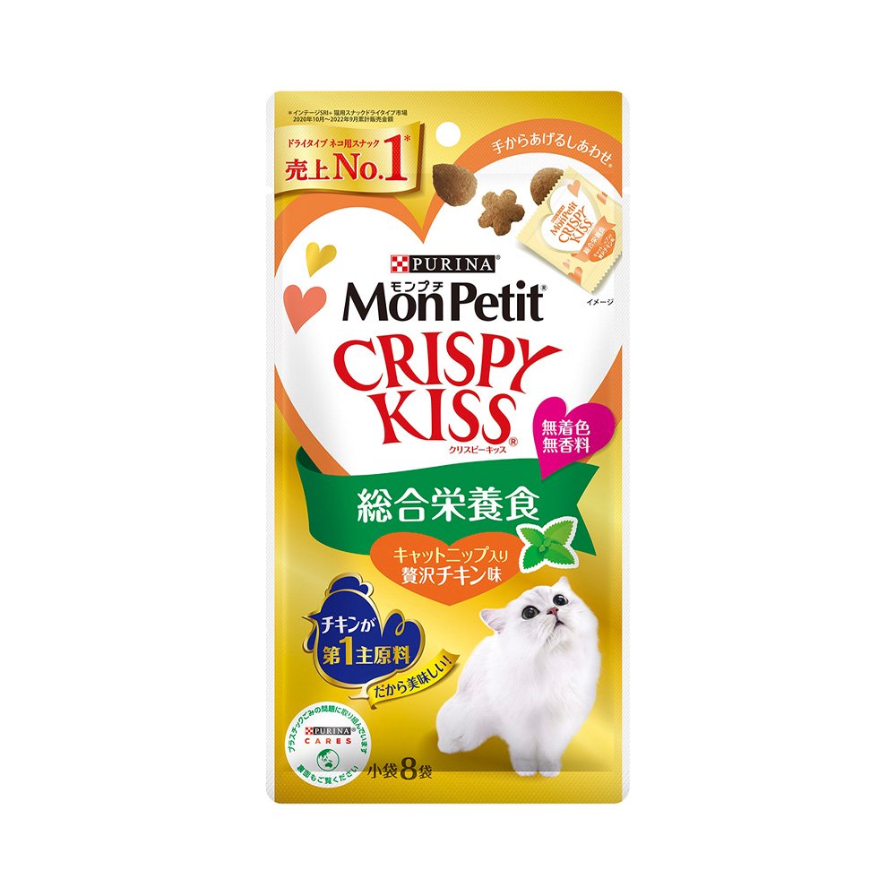 キャットフード　クリスピーキッス　総合栄養食　キャットニップ入り贅沢チキン味　２４ｇX３０袋　ＣＲＣ35―15―68―40―00