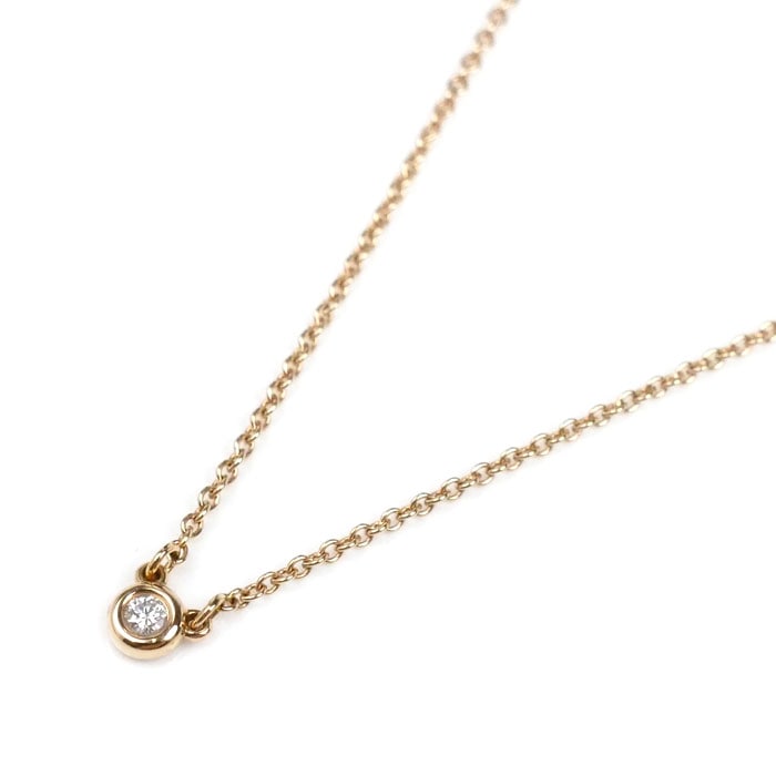 TIFFANY&Co. ティファニー K18PG ピンクゴールド バイザヤード ネックレス 60017911 ダイヤモンド 2.2g 41cm レディース 中古 美品