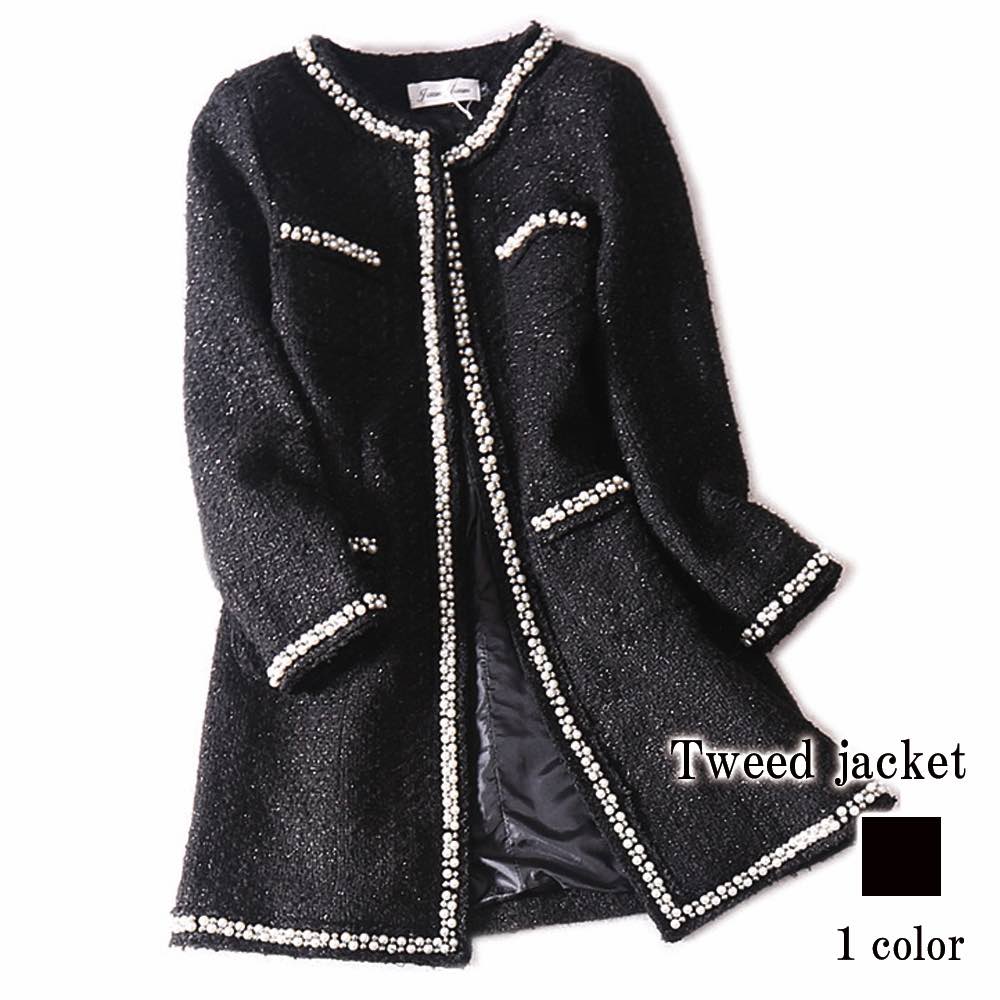 ノーカラージャケット レディース ツイードジャケット ジャケット ノーカラー ピンクノーカラージャケット 春 大きいサイズ コート アウター 秋 ノーカラーコート フォーマル テーラードジャケットノー 9,127円