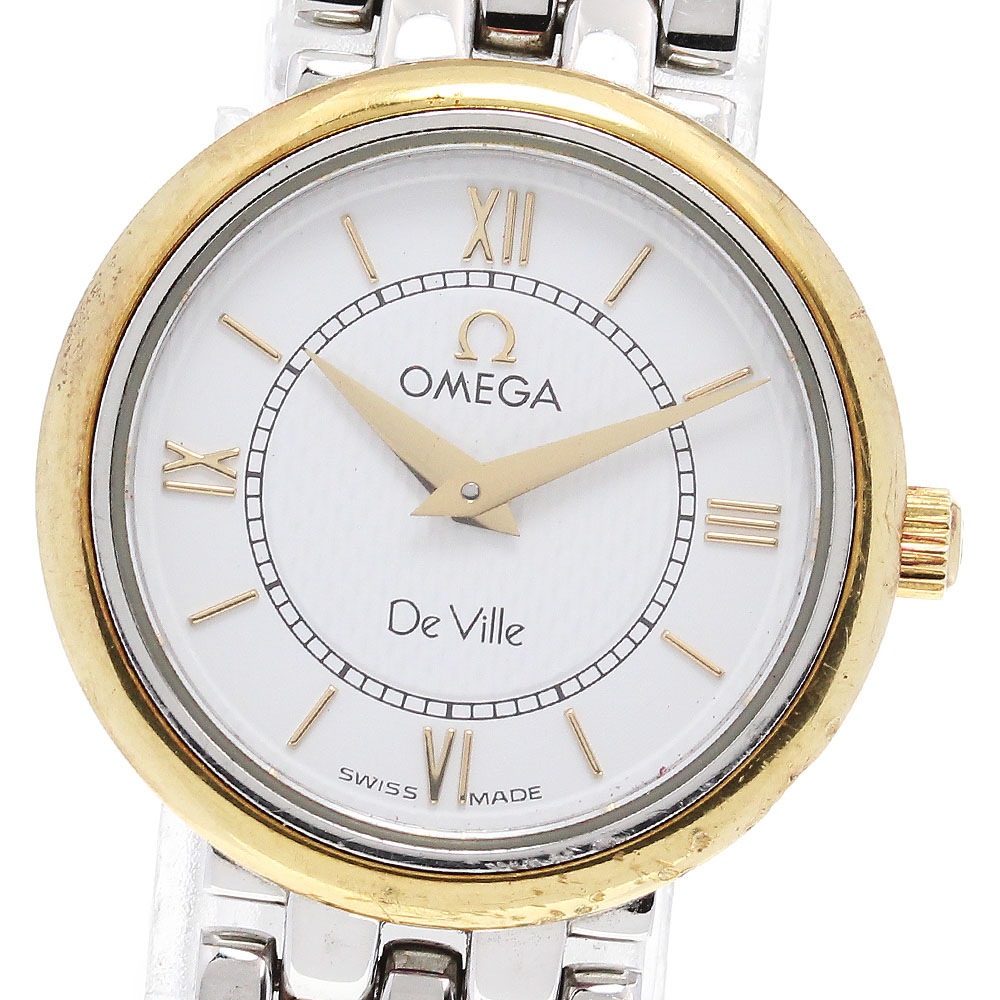 オメガ OMEGA 7374.21 デビル YGコンビ クォーツ レディース 保証書付き_846901【中古】 135,700円