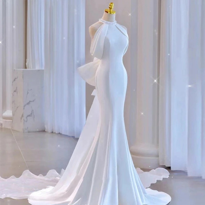 [3日出荷 最安値]高級感 結婚式ドレス ウェディングドレス マーメイド 花嫁ドレス きれいめ フォトウェディング撮影 カラードレス コンサート オフショルダー 二次会ドレス タイト 披露宴 前撮りド