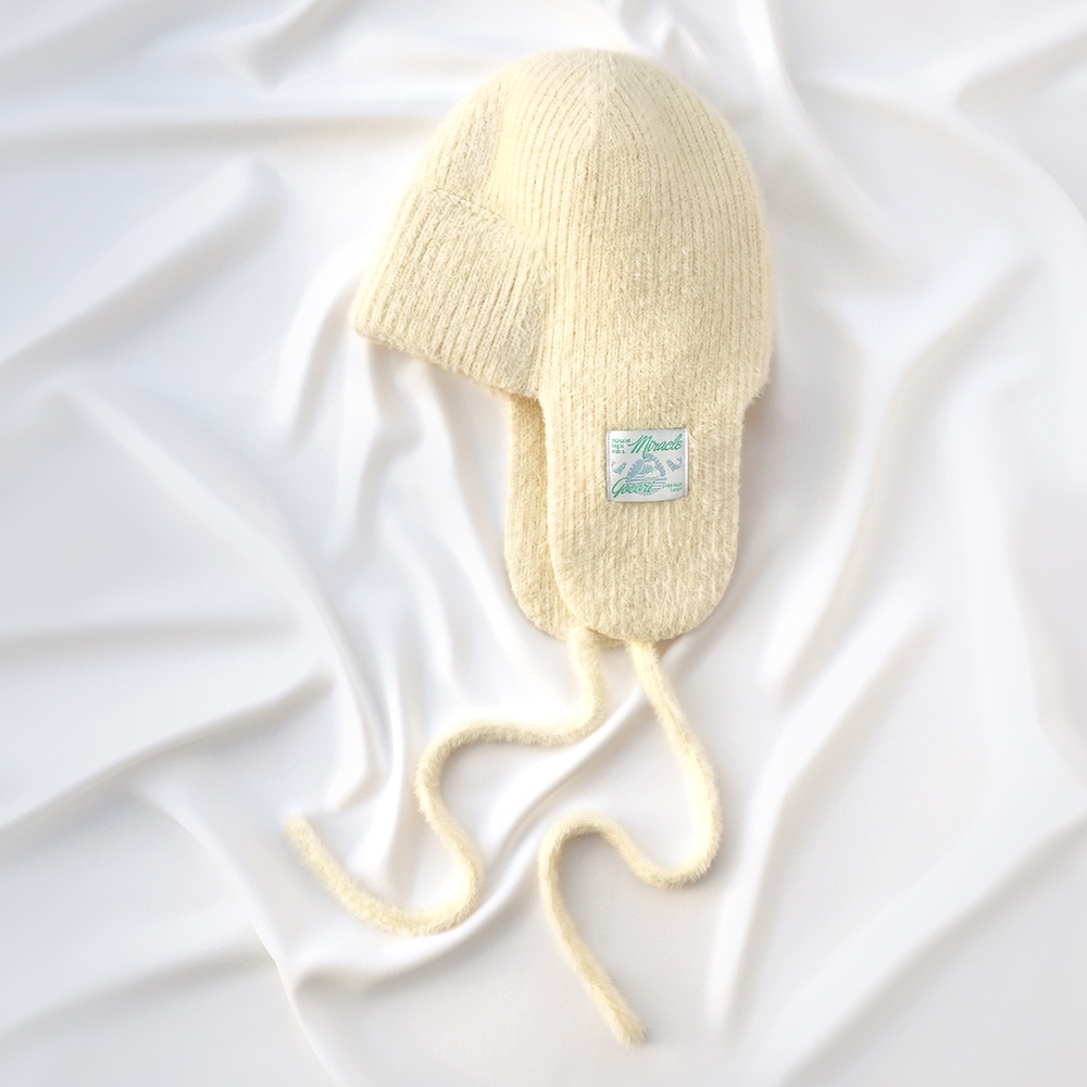 KNIT TROOPER HAT - IVORY