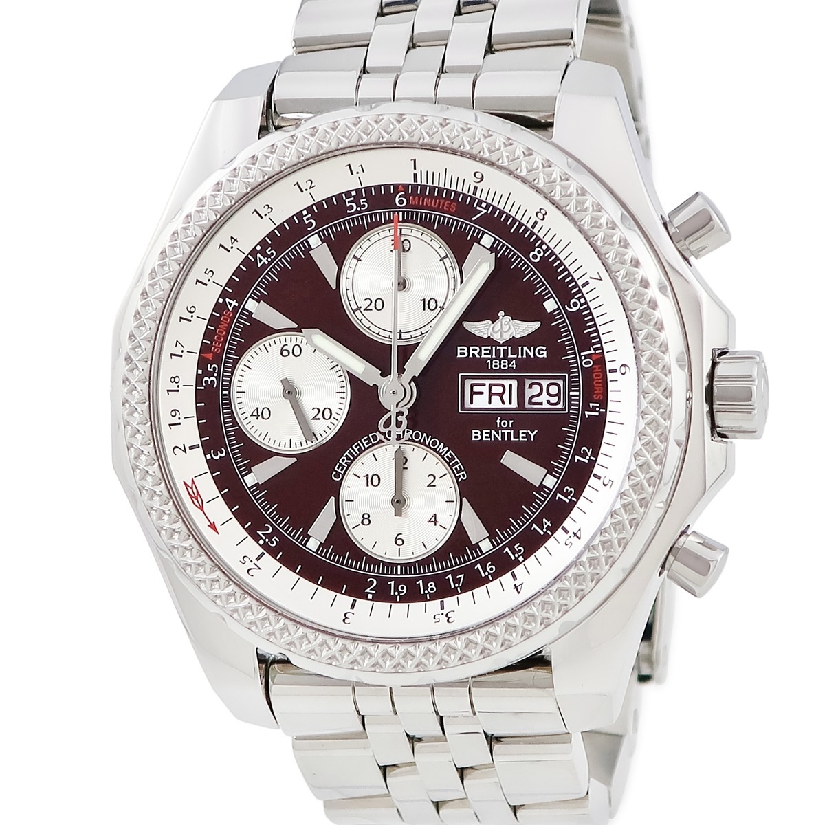 ベントレーGT スペシャルエディション A13362 自動巻き メンズ ボルドー クロノ デイデイト 3年保証