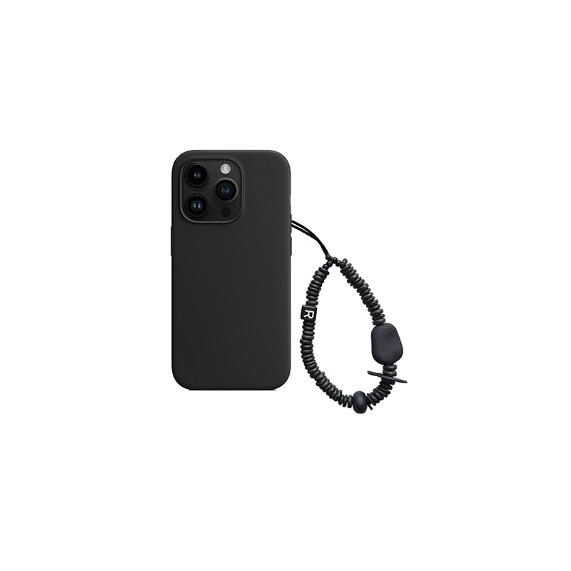 nature beads phone strap short khaki