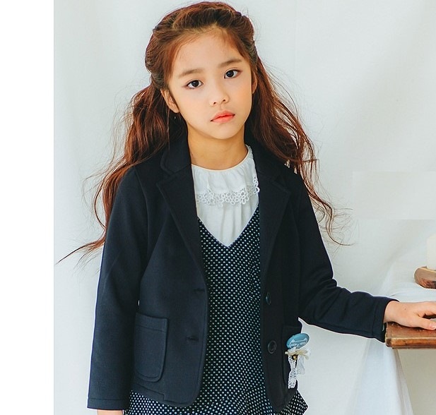 ジャケット ブレザー　子供服 キッズ ジュニア フォーマル 卒服 90 100 110 120 130 140 150 濃紺 ネイビー フォーマル 入学 卒業 入園 卒園 女の子 単品 韓国子供服